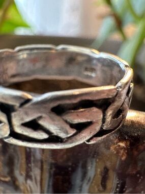 Sterling Silver Celtic Knot Band Ring - Silver